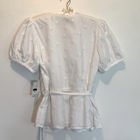 Ann Taylor Daisy Puff Sleeve Wrap Top - Picture 5 of 7